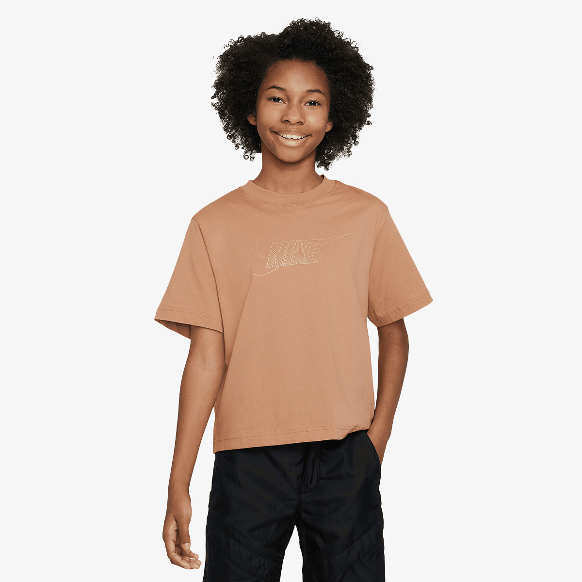 Nike Тениска G NSW TEE BOXY METALLIC HBR | Спортни обувки, дрехи, оборудване