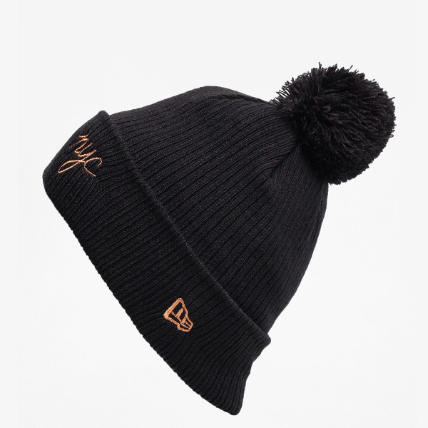 New Era KAPA WMNS NYC SCRIPT BOBBLE KNIT NE BLKM 