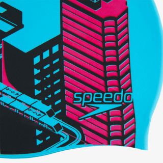Speedo SLOGAN PRT CAP AU BLUE/RED 