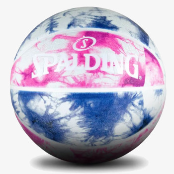 SPALDING Tie Dye Pink/Blue Sz6 Rubber Basketball 