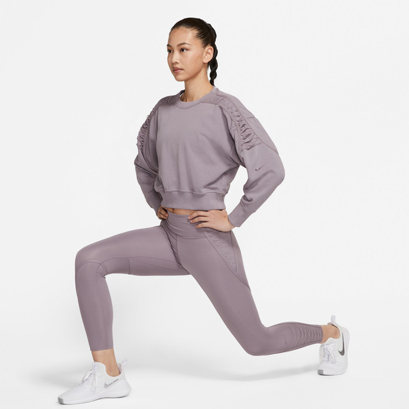 Nike W NK THRMA FLC CROP LC LS CREW 