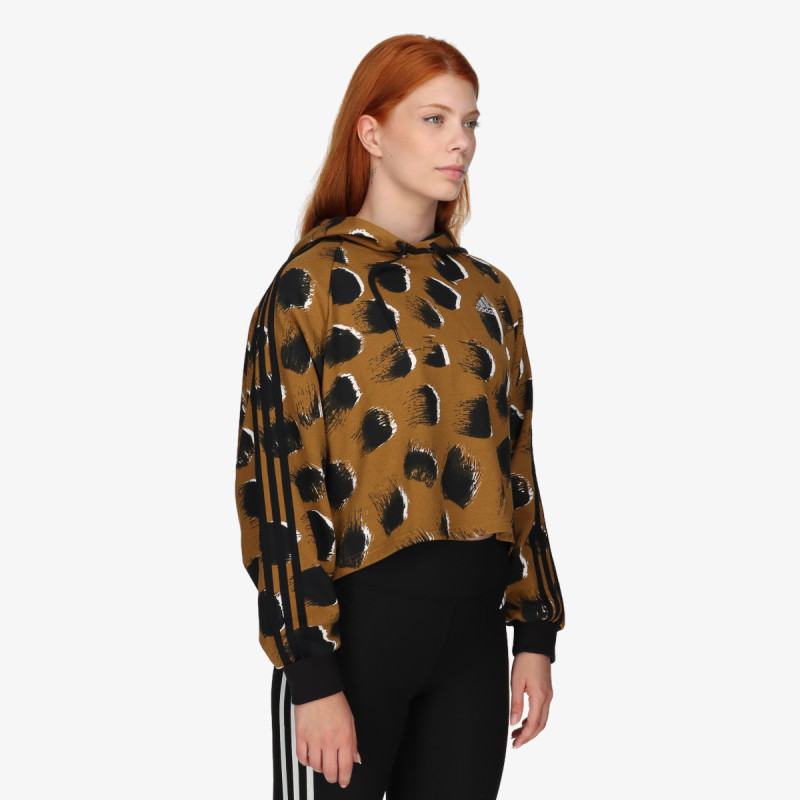 adidas Essentials 3-Stripes Animal Print Hoodie 