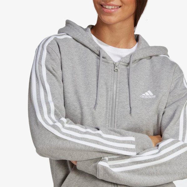 adidas Суитшърт Essentials 3-Stripes French Terry Regular Full-Zip Hoodie 