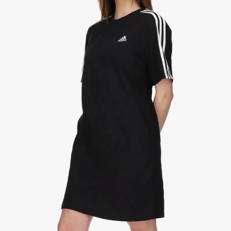 adidas Рокля Essentials 3-Stripes Single Jersey Boyfriend Tee Dress 