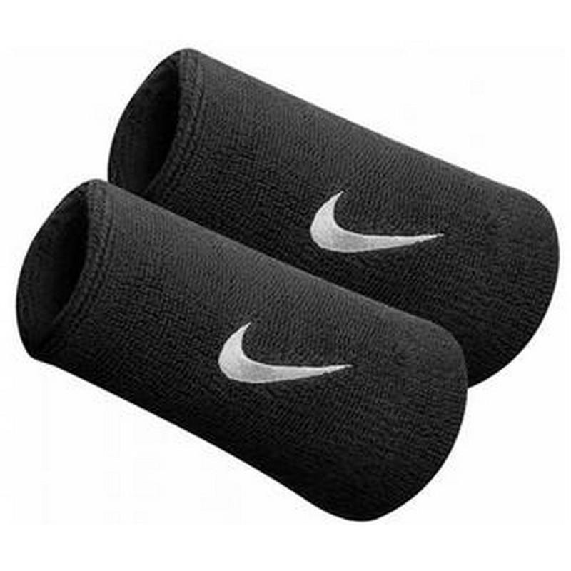 Nike Накитник и лента за глава NIKE SWOOSH DOUBLEWIDE WRISTBANDS BLACK/ 